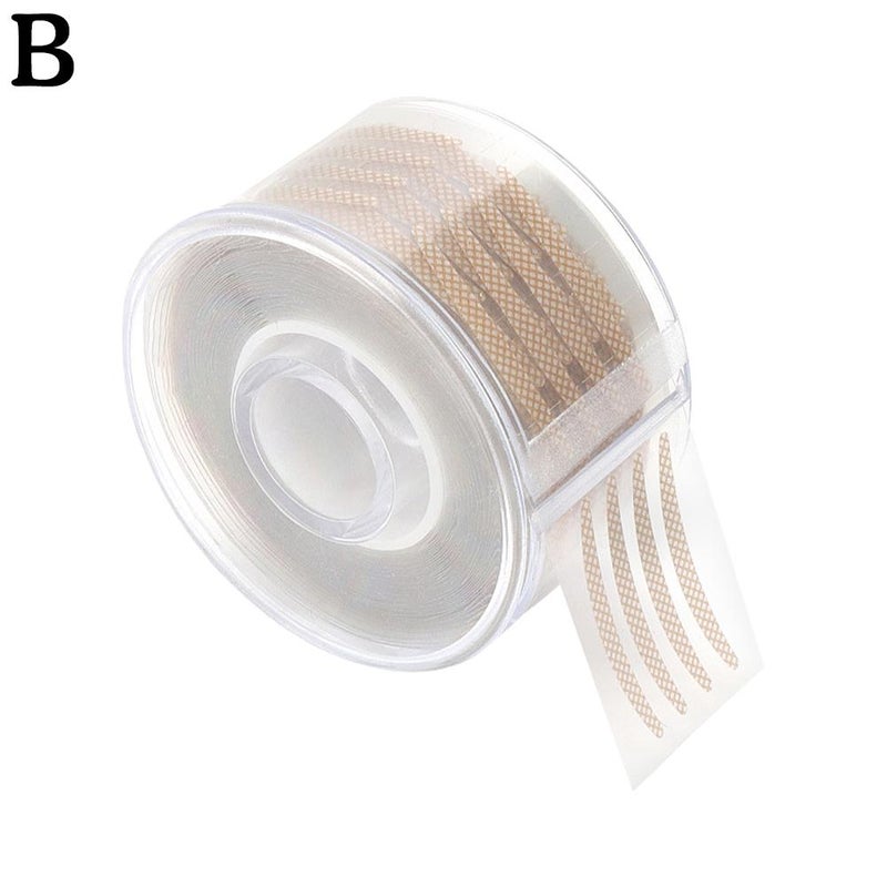 Roll-type double eyelid tape, lace, self-adhesive, invisible mesh, olive-shaped, 600 pieces, breathable, skin-toned, big eye makeup tool eye patch.